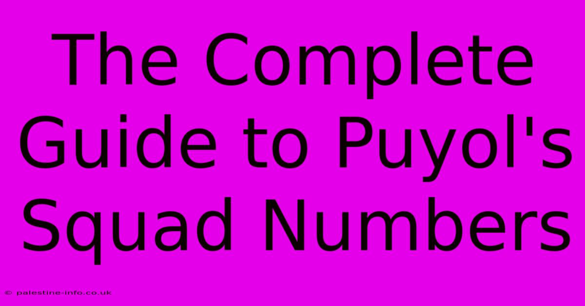 The Complete Guide To Puyol's Squad Numbers