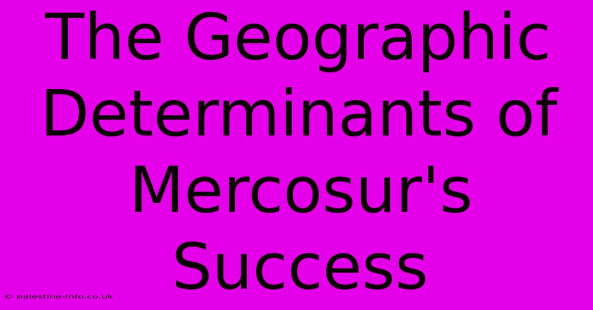 The Geographic Determinants Of Mercosur's Success