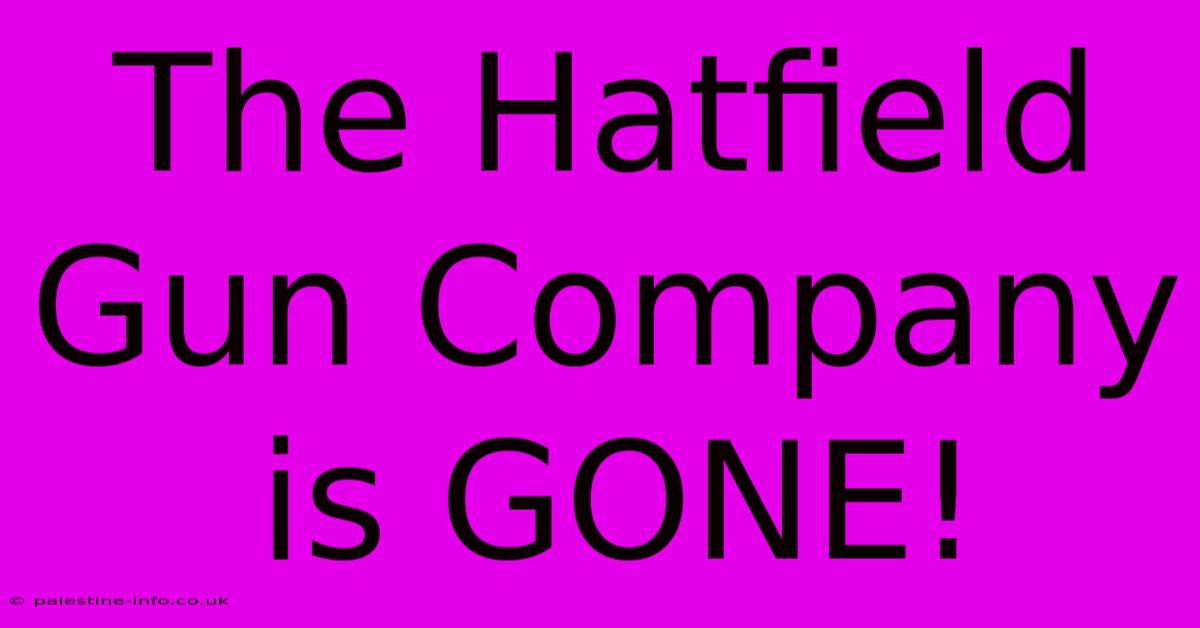 The Hatfield Gun Company Is GONE!