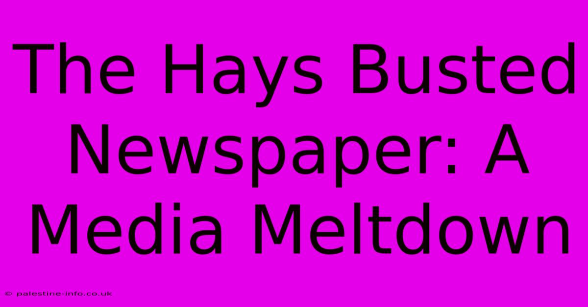 The Hays Busted Newspaper: A Media Meltdown