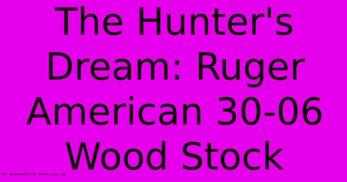 The Hunter's Dream: Ruger American 30-06 Wood Stock