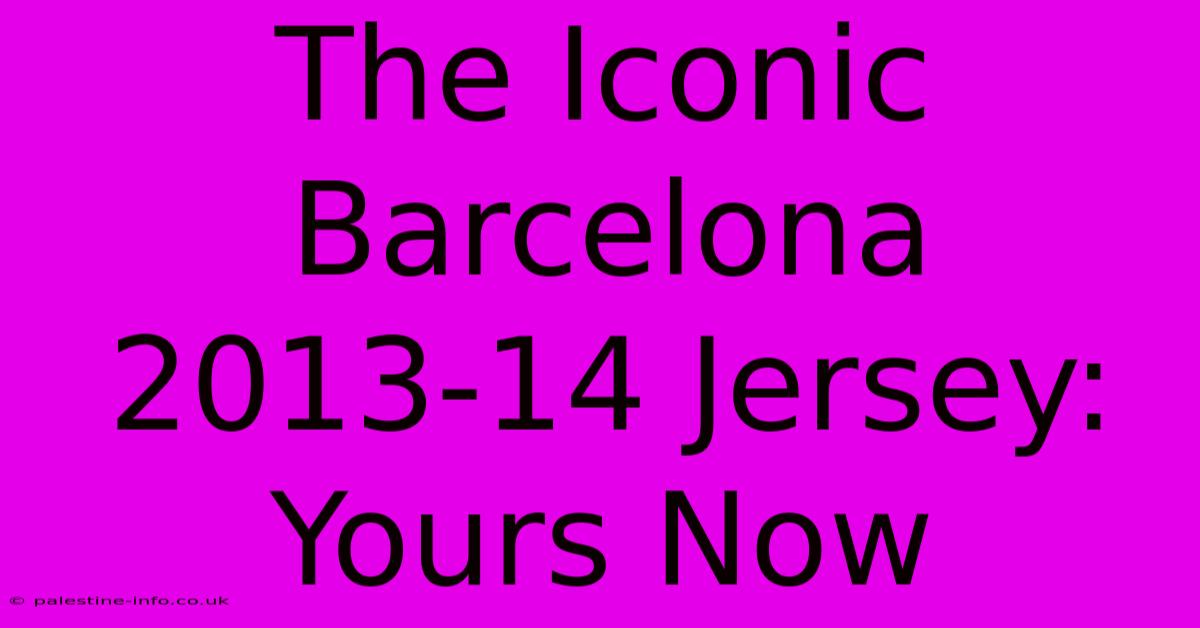 The Iconic Barcelona 2013-14 Jersey: Yours Now