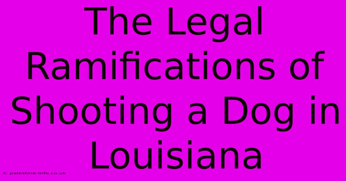 The Legal Ramifications Of Shooting A Dog In Louisiana