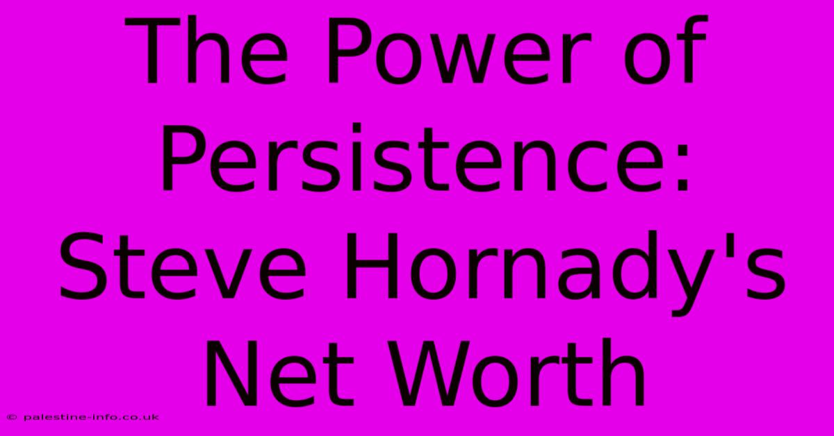 The Power Of Persistence: Steve Hornady's Net Worth