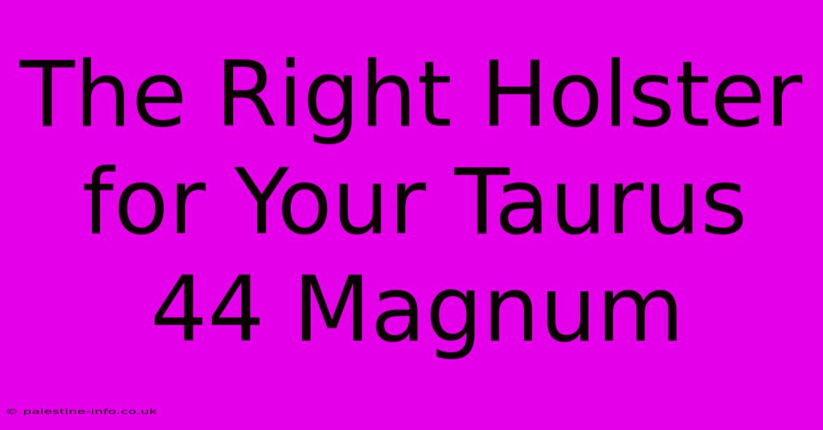 The Right Holster For Your Taurus 44 Magnum