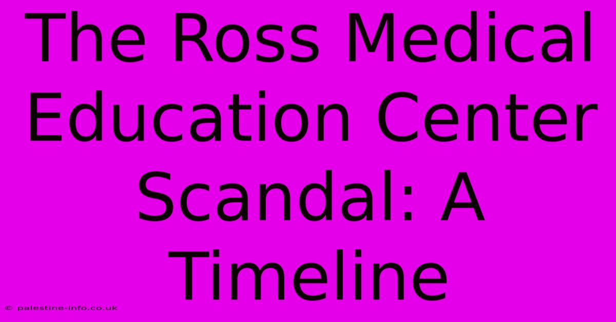 The Ross Medical Education Center Scandal: A Timeline