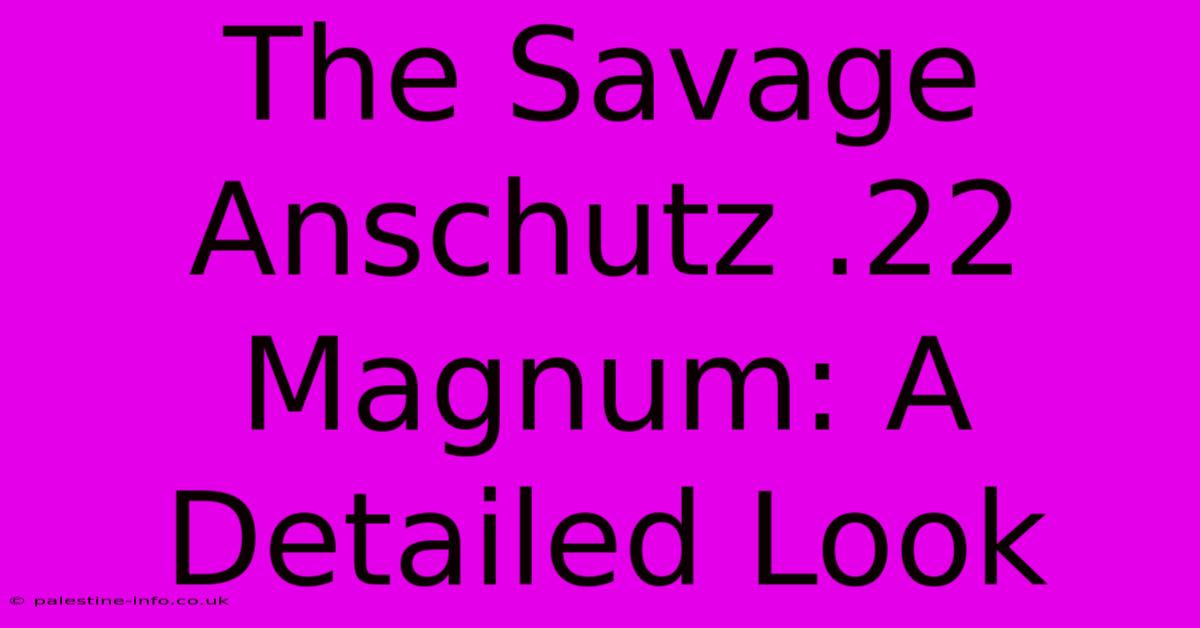 The Savage Anschutz .22 Magnum: A Detailed Look