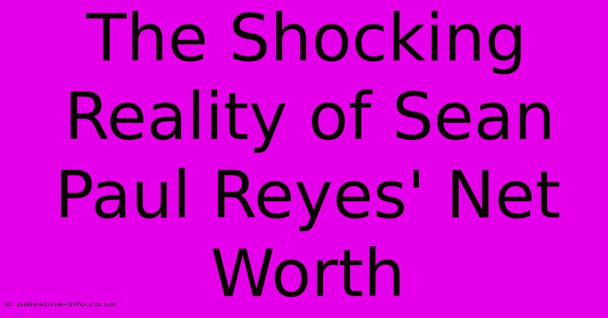 The Shocking Reality Of Sean Paul Reyes' Net Worth