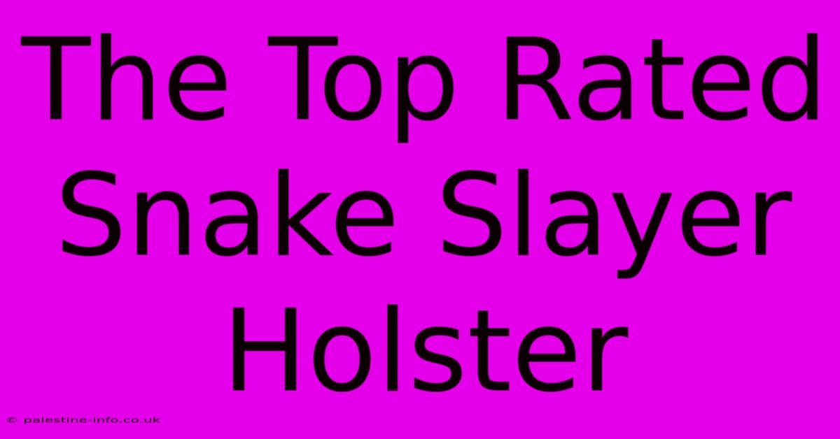 The Top Rated Snake Slayer Holster