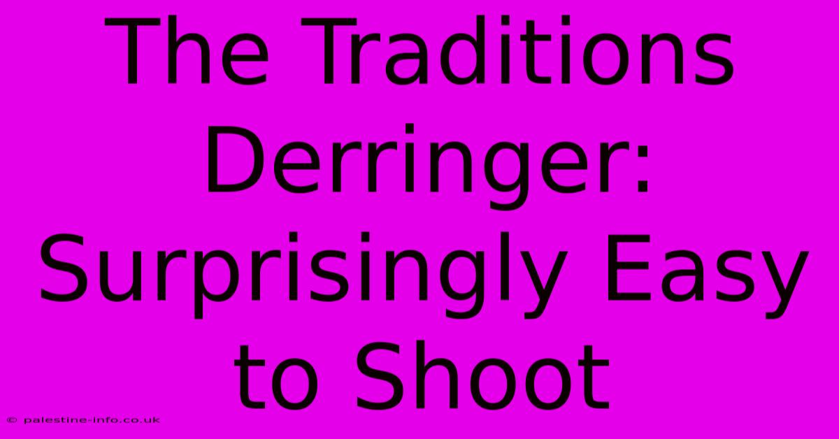 The Traditions Derringer: Surprisingly Easy To Shoot