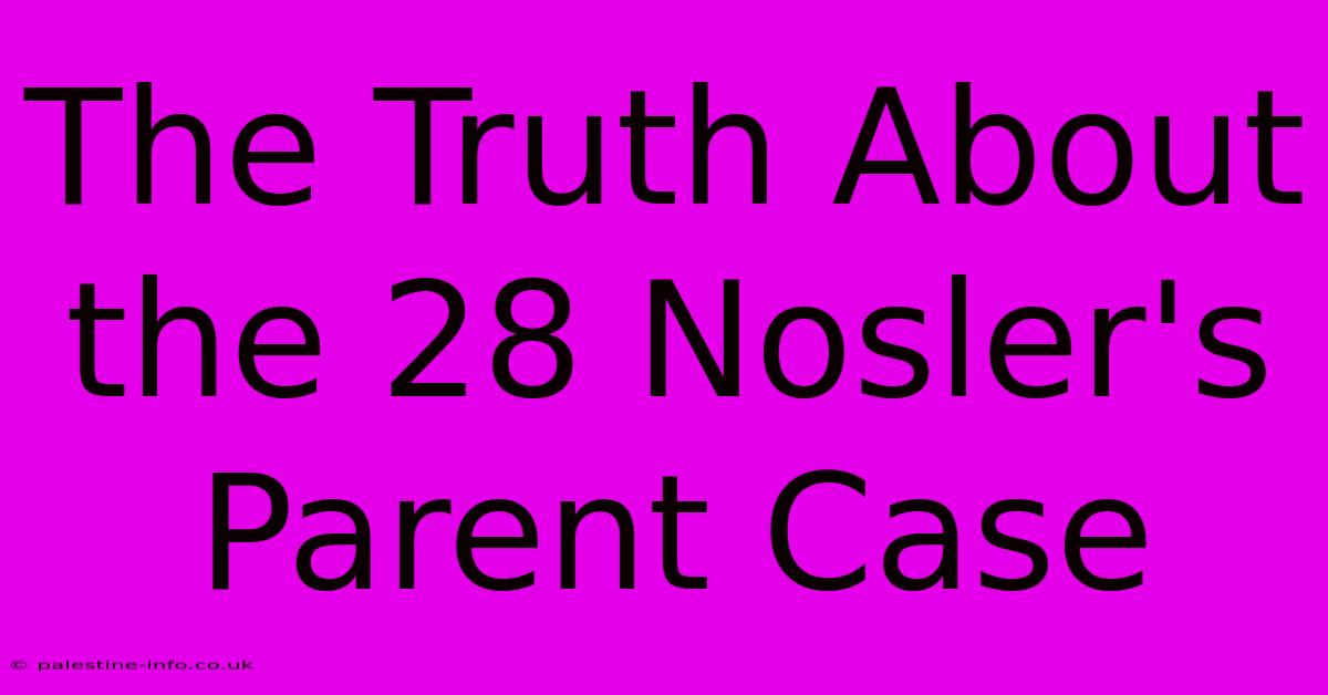 The Truth About The 28 Nosler's Parent Case