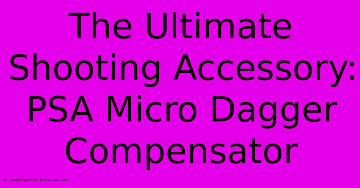 The Ultimate Shooting Accessory: PSA Micro Dagger Compensator