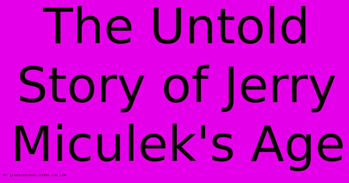 The Untold Story Of Jerry Miculek's Age