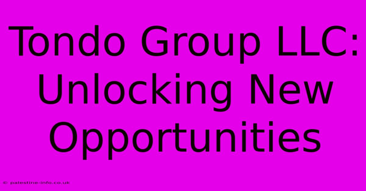 Tondo Group LLC:  Unlocking New Opportunities