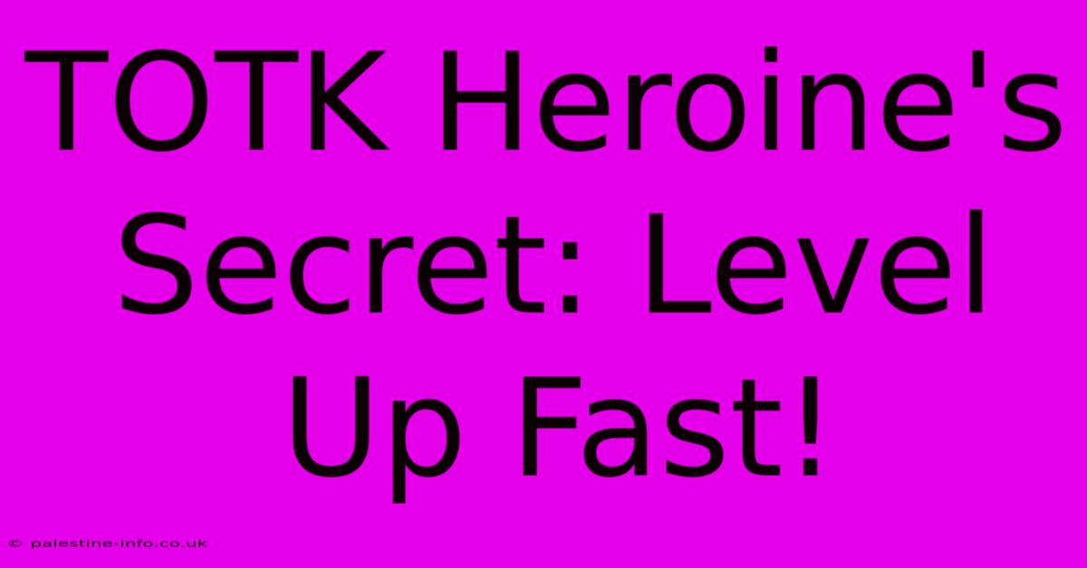 TOTK Heroine's Secret: Level Up Fast!