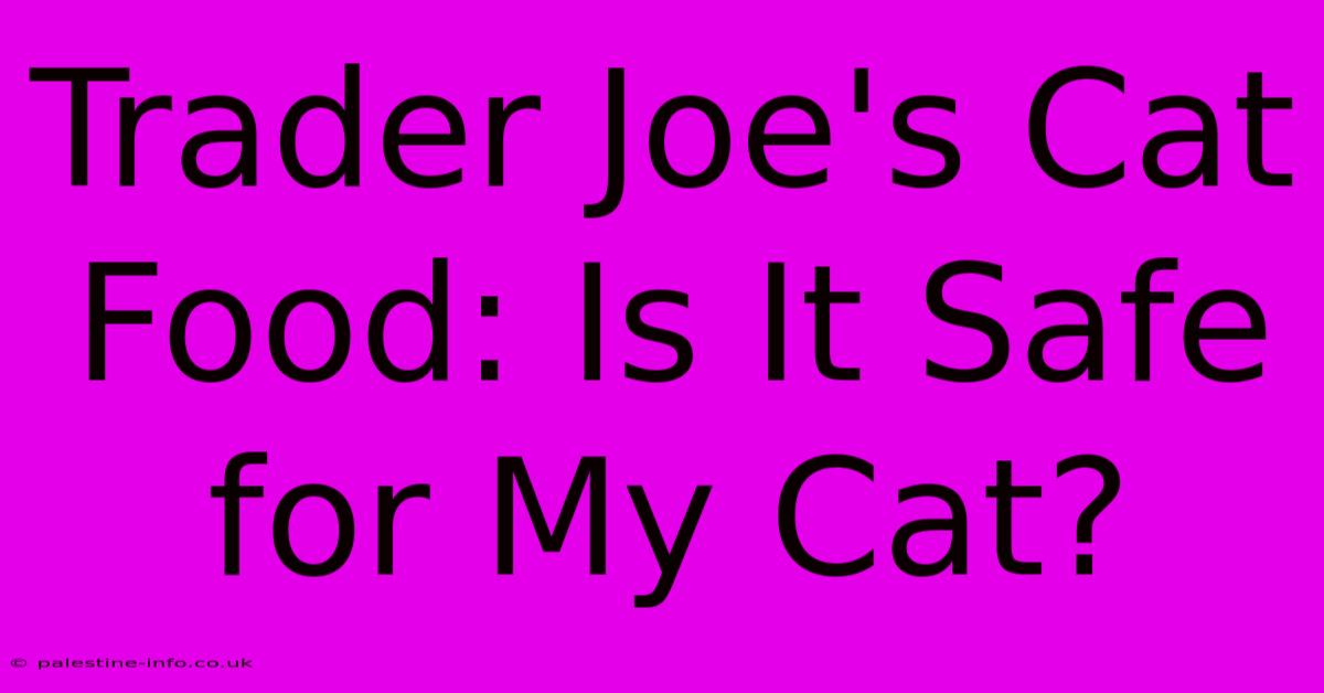 Trader Joe's Cat Food: Is It Safe For My Cat?