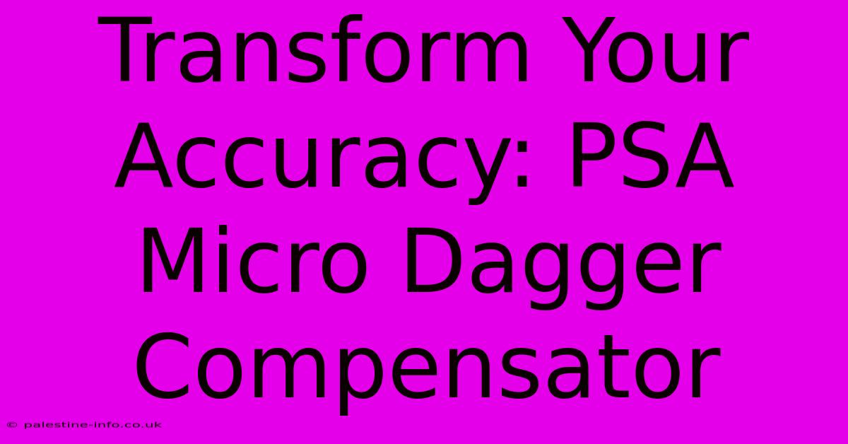 Transform Your Accuracy: PSA Micro Dagger Compensator