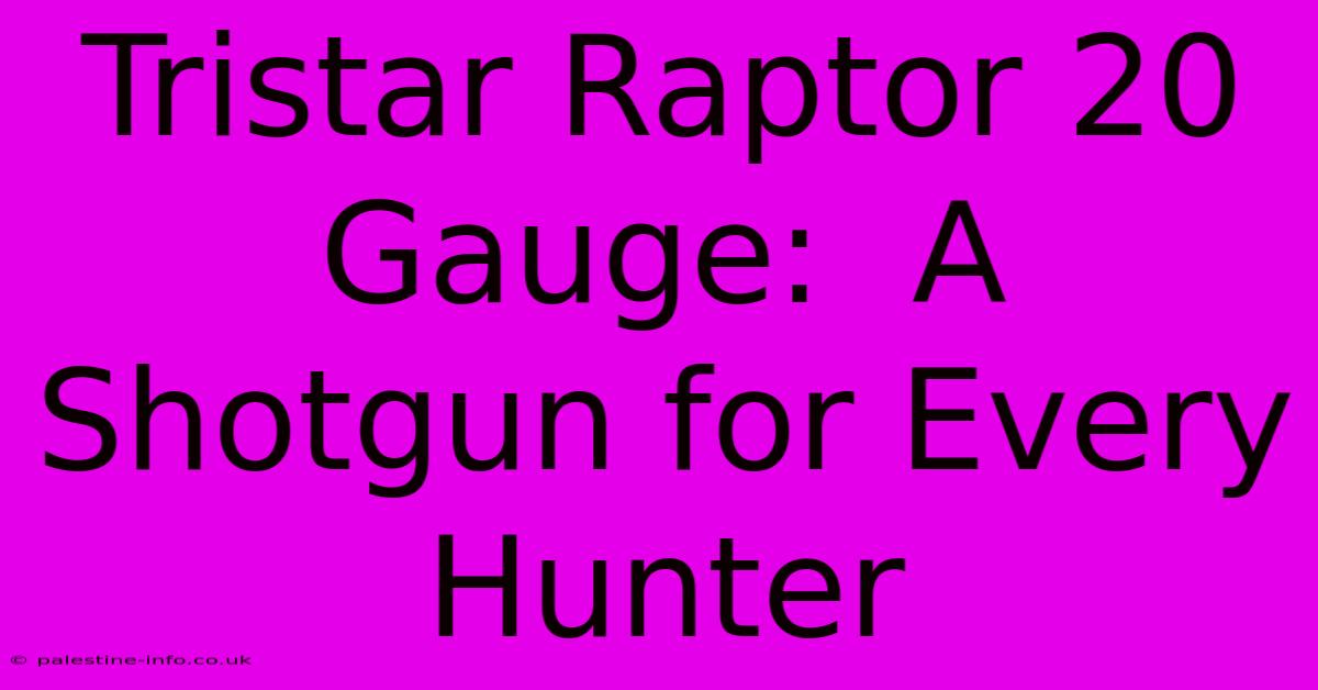 Tristar Raptor 20 Gauge:  A Shotgun For Every Hunter