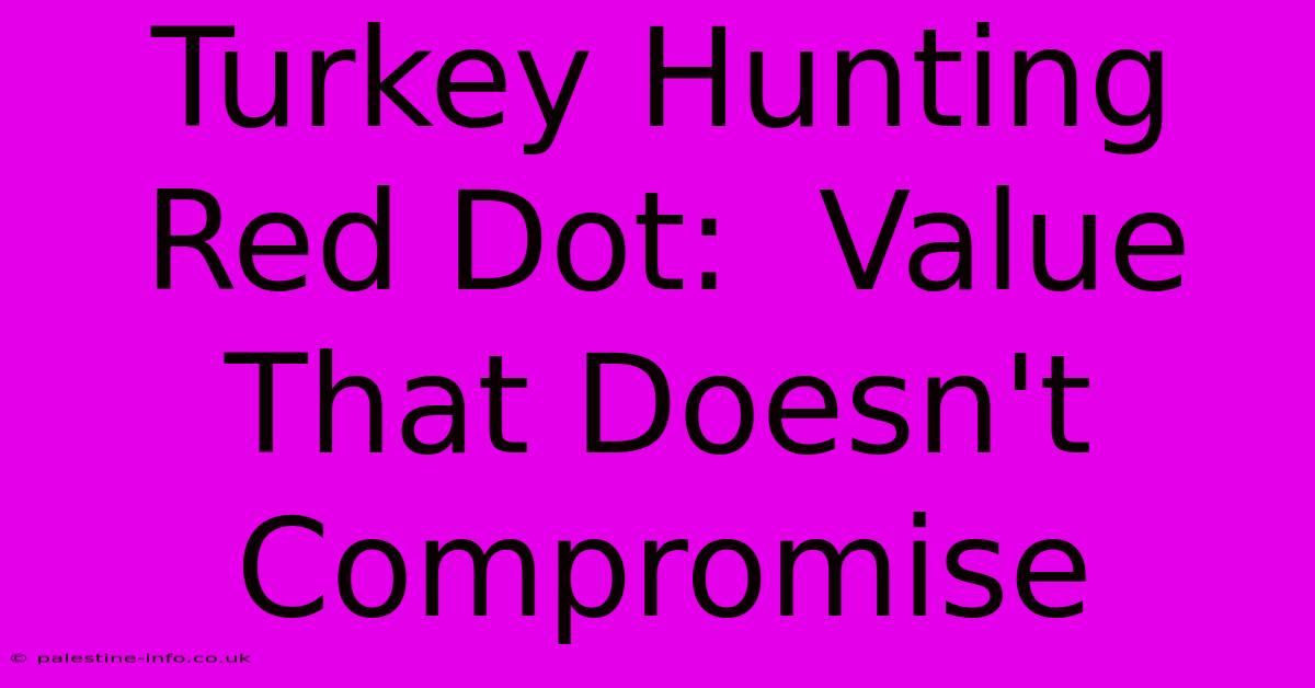 Turkey Hunting Red Dot:  Value That Doesn't Compromise