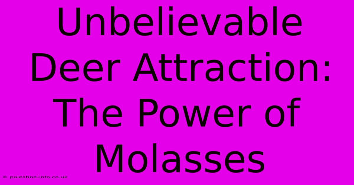 Unbelievable Deer Attraction: The Power Of Molasses