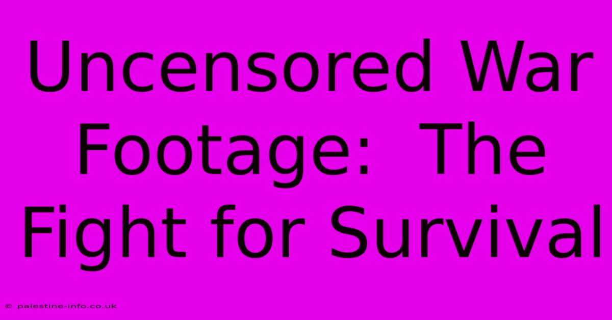 Uncensored War Footage:  The Fight For Survival