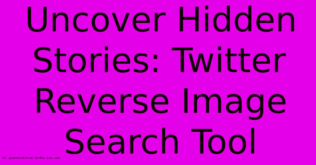 Uncover Hidden Stories: Twitter Reverse Image Search Tool