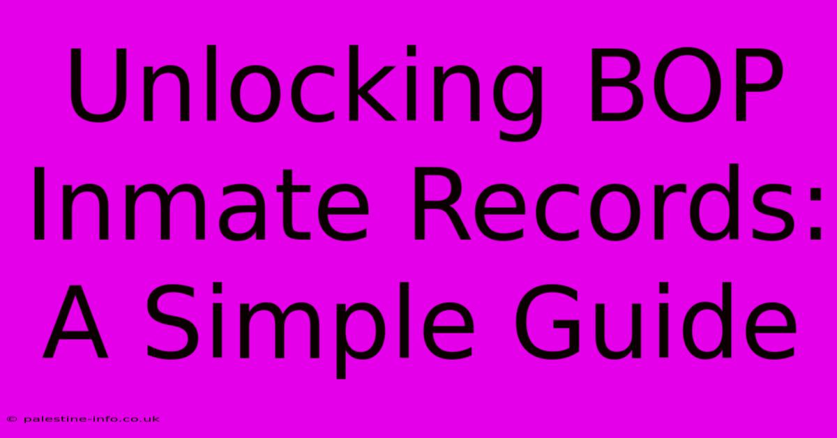 Unlocking BOP Inmate Records: A Simple Guide