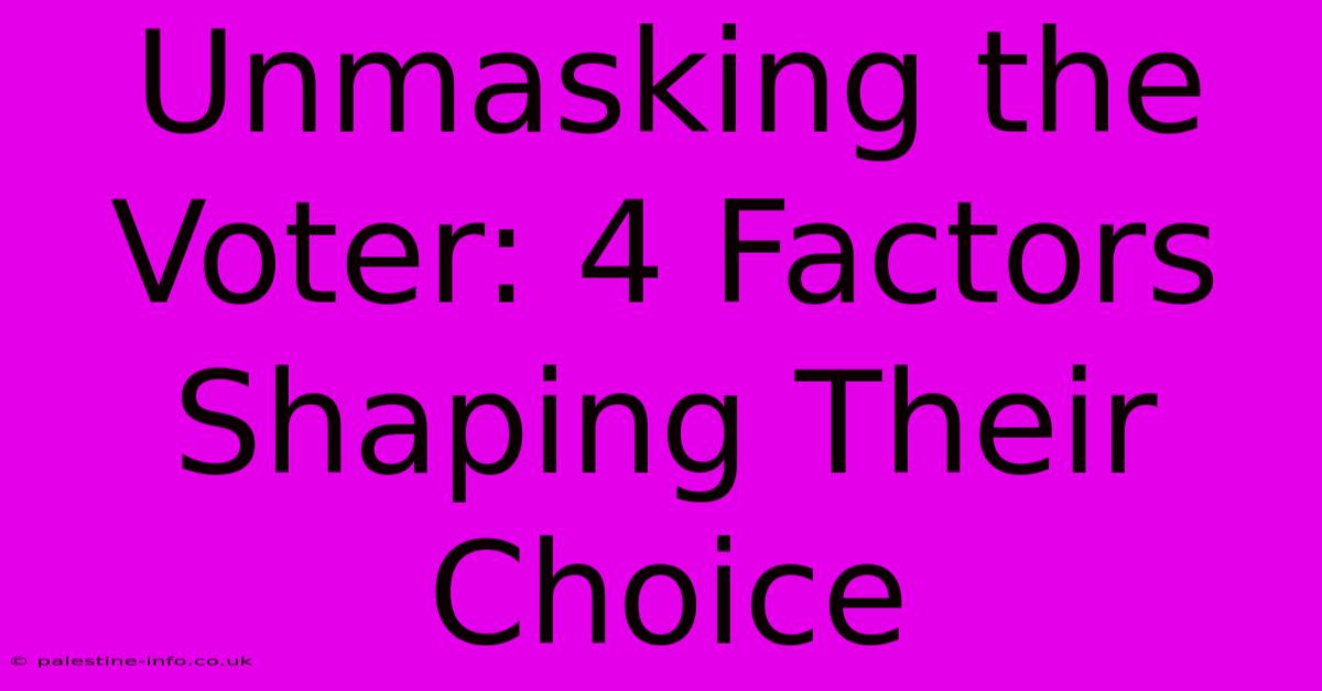 Unmasking The Voter: 4 Factors Shaping Their Choice