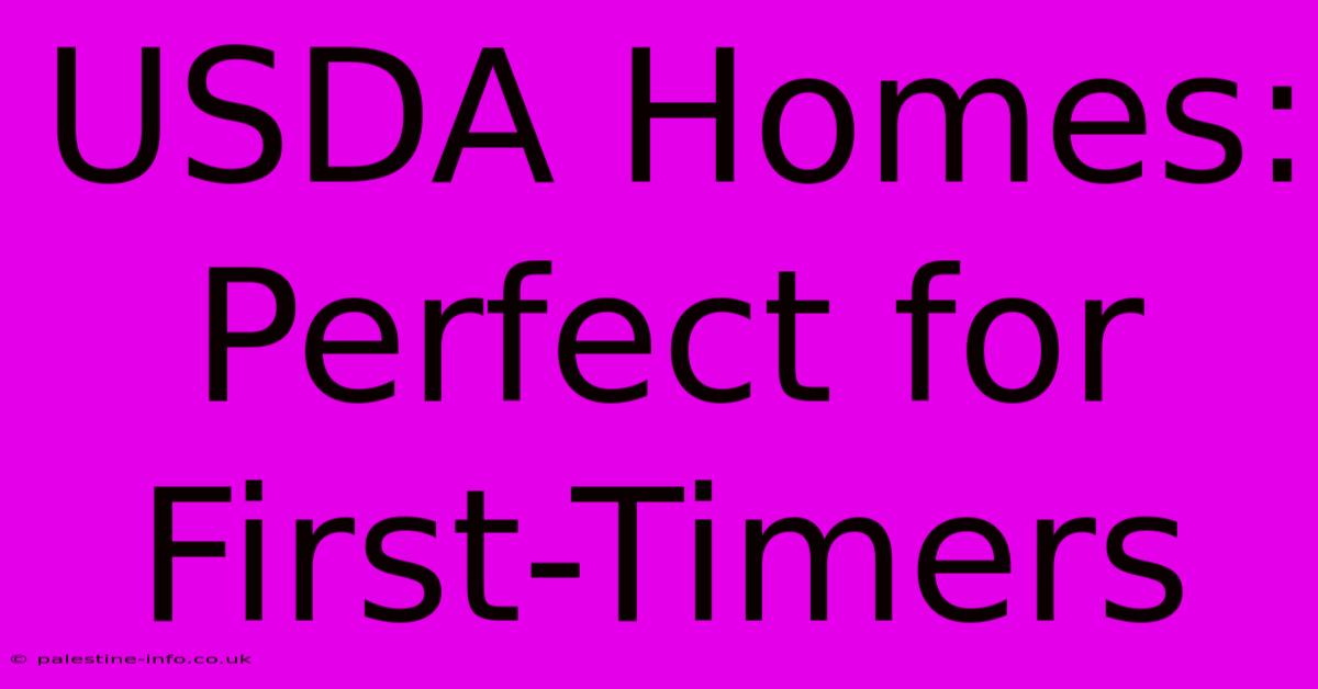 USDA Homes:  Perfect For First-Timers