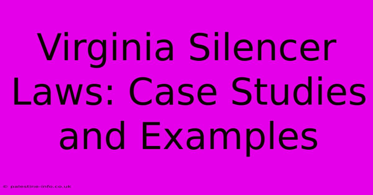 Virginia Silencer Laws: Case Studies And Examples