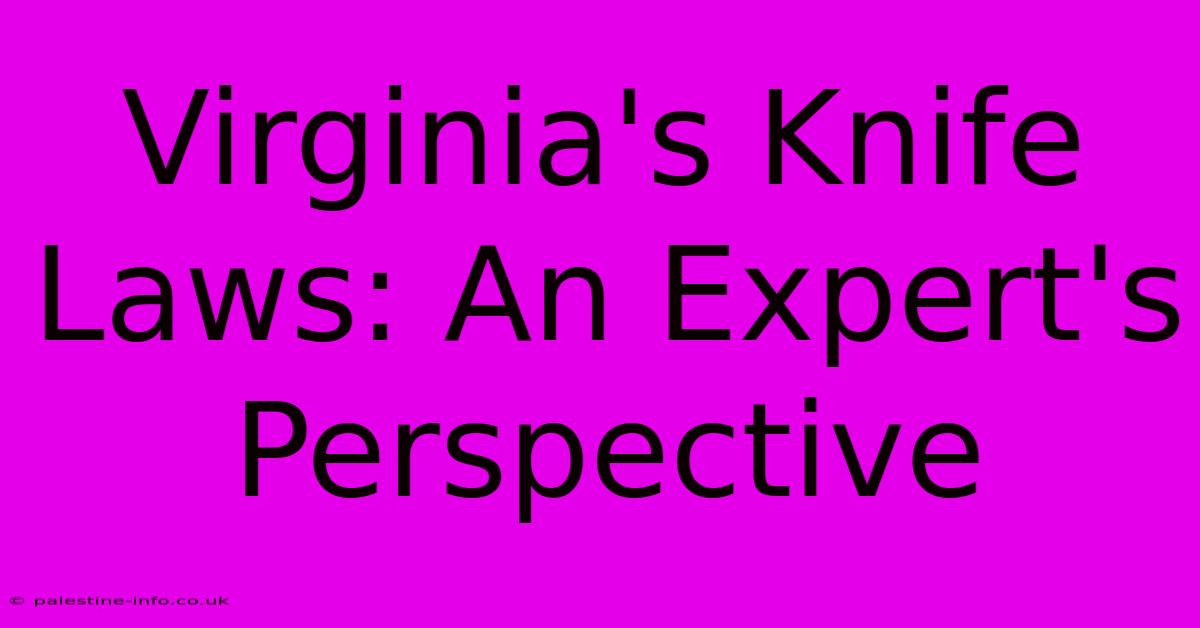 Virginia's Knife Laws: An Expert's Perspective