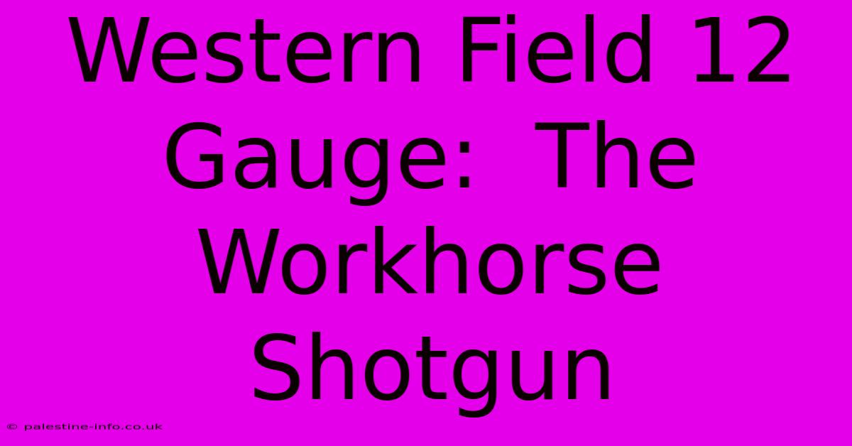 Western Field 12 Gauge:  The Workhorse Shotgun