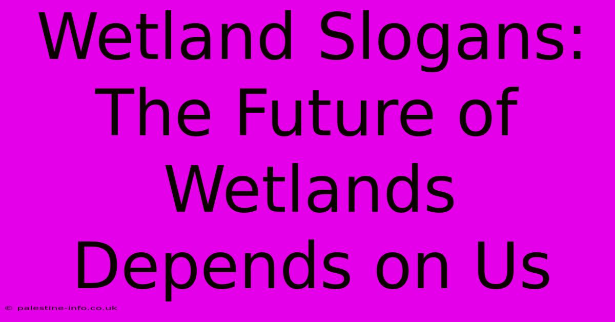 Wetland Slogans:  The Future Of Wetlands Depends On Us