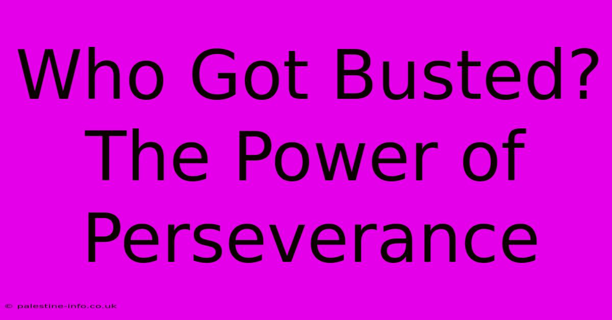 Who Got Busted?  The Power Of Perseverance