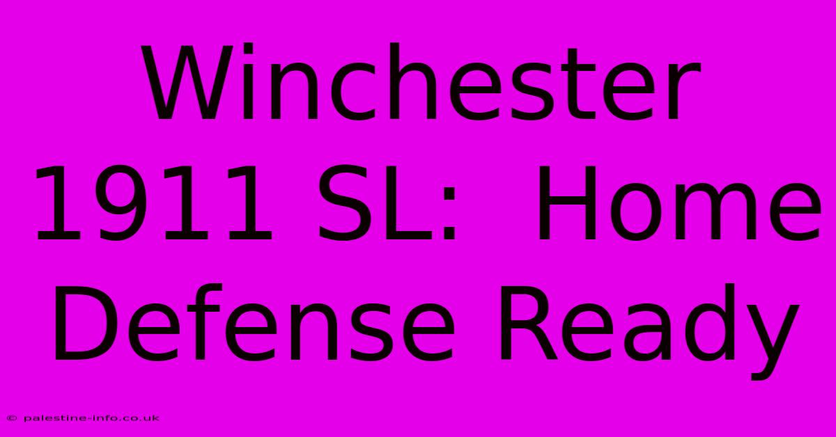 Winchester 1911 SL:  Home Defense Ready