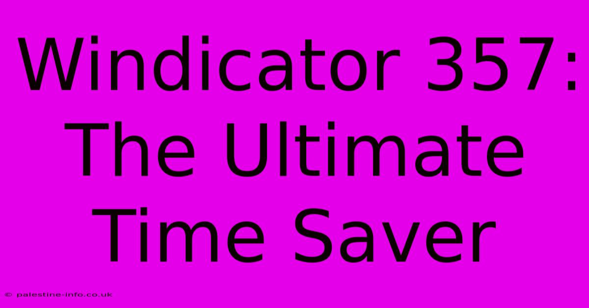 Windicator 357:  The Ultimate Time Saver