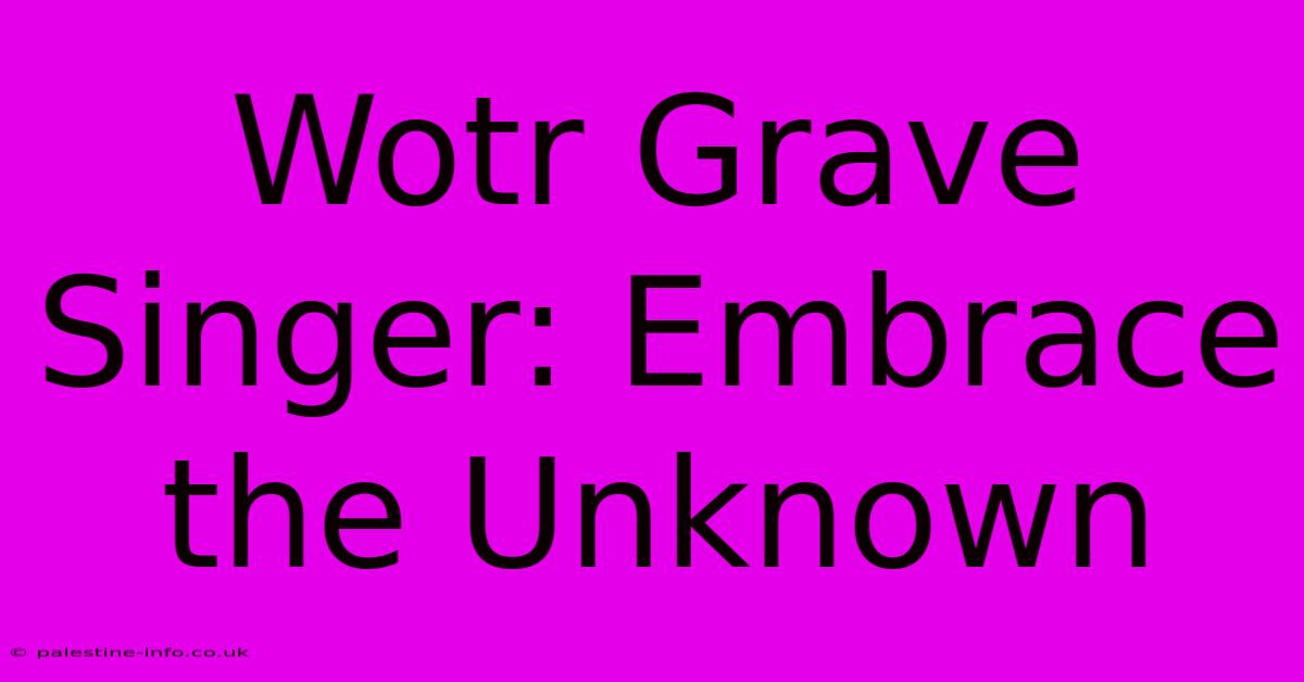 Wotr Grave Singer: Embrace The Unknown