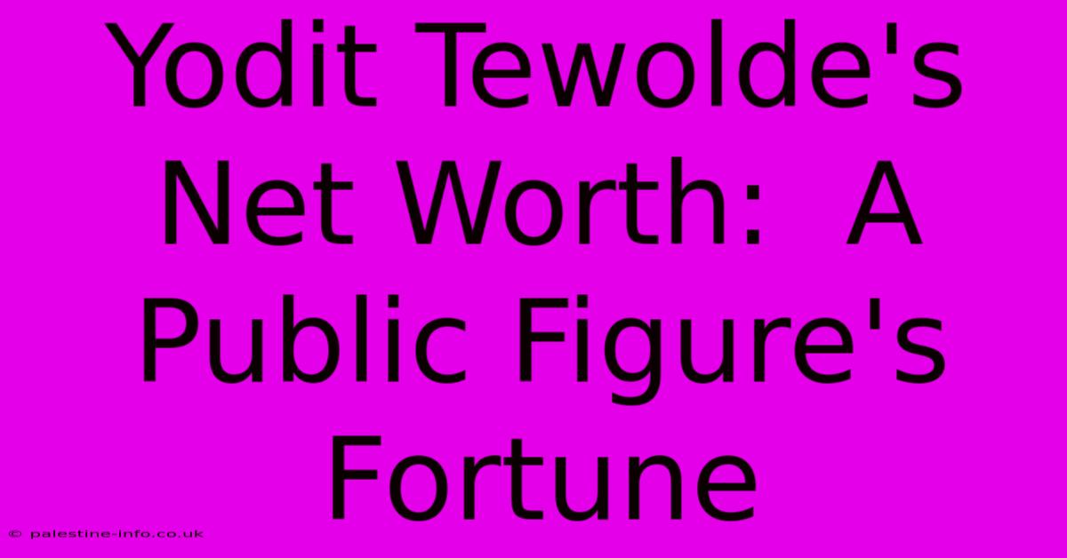 Yodit Tewolde's Net Worth:  A Public Figure's Fortune