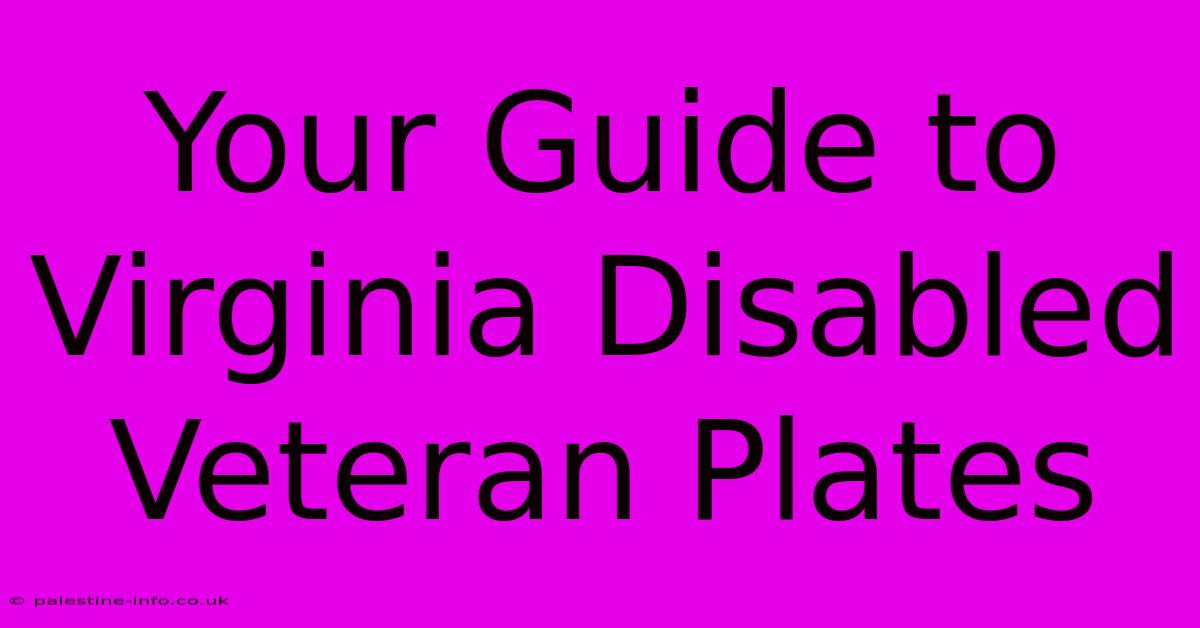 Your Guide To Virginia Disabled Veteran Plates