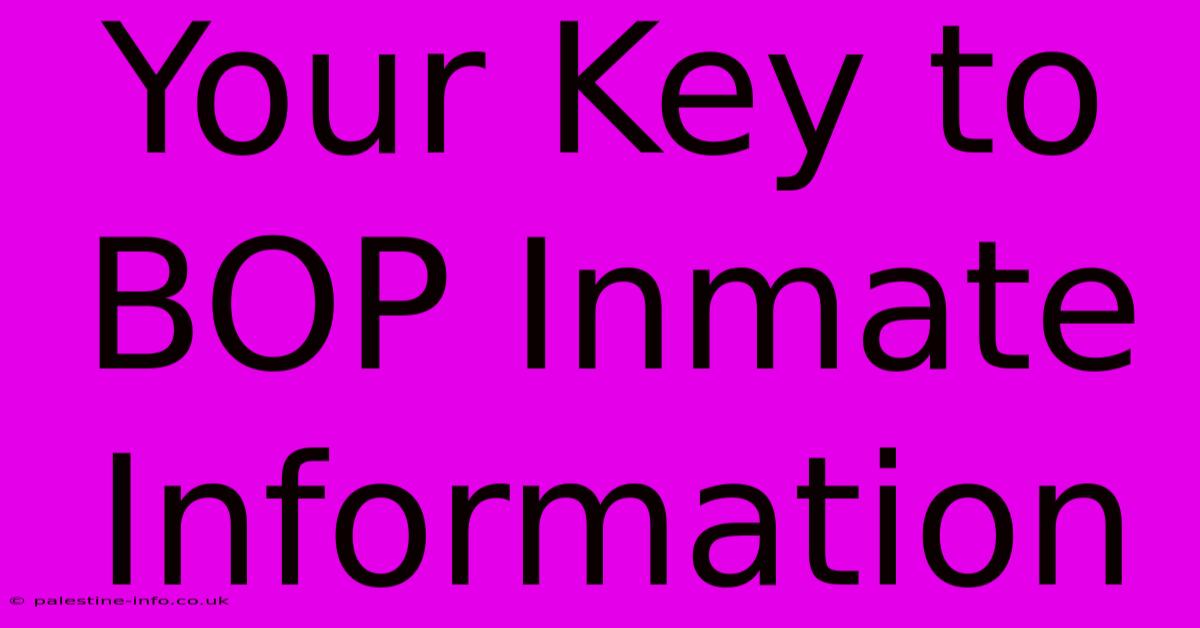 Your Key To BOP Inmate Information