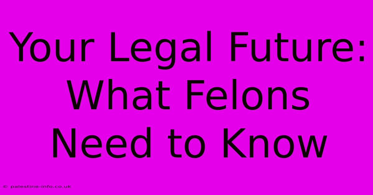 Your Legal Future:  What Felons Need To Know