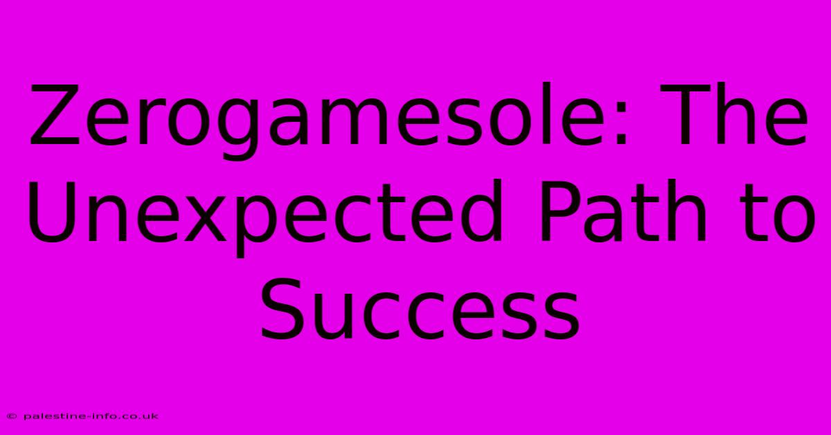 Zerogamesole: The Unexpected Path To Success